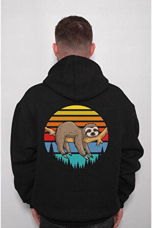 Rakun Uykucu Rackun Retro Sweatshirt Unisex Kapüşonlu Hoodie