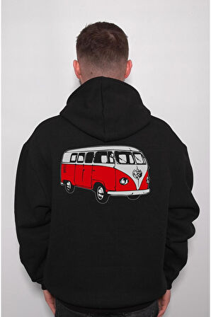 Volkswagen VW Hippie Minibüs Sweatshirt Unisex Kapüşonlu Hoodie