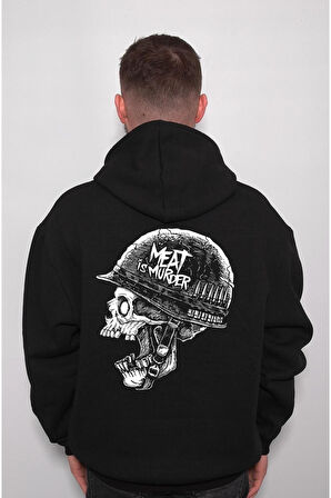 Meat Is Murder Full Metal Jacket Kubricks Film Sweatshirt Unisex Kapüşonlu Hoodie