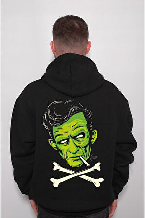 Johnny Cash Frankenstein Psycho Sweatshirt Unisex Kapüşonlu Hoodie
