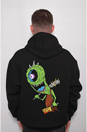 Zombie Zombi Hunter Gang Vampir Tek Göz Sweatshirt Unisex Kapüşonlu Hoodie