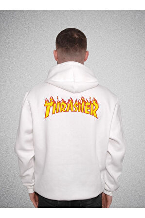 Trasher Magazine Logo Alev Sweatshirt Unisex Kapüşonlu Hoodie