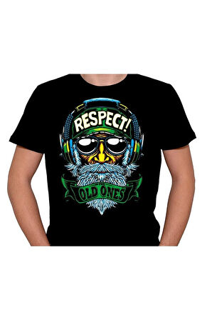 Respect Old Ones Eski Tarz Kulaklık Tişört Unisex T-shirt