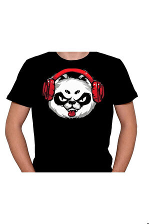Panda Bear Music Müzik Kulaklık Retro Tişört Unisex T-shirt