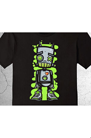 Robot Robotic Green Yeşil Tişört Çocuk T-shirt