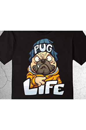 Pug Life Köpek Gangsta Dog Rıfkı Pug Tişört Çocuk T-shirt