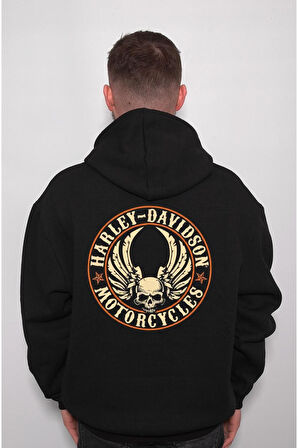 Harley Davidson Motorcycle Orange Bar Sweatshirt Unisex Kapüşonlu Hoodie