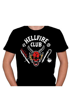 Hellfire Club Dizi Stranger Things Tişört Unisex T-shirt