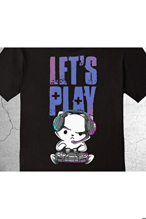 Lets Play Cat Dj Kedi Party Time Tişört Çocuk T-shirt