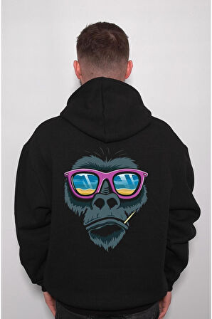 Maymun Goril Monkey Glasses Summer Beach Sweatshirt Unisex Kapüşonlu Hoodie