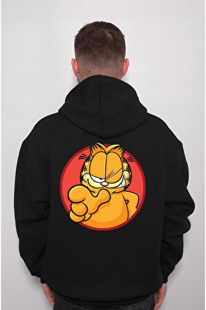 Garfield Cat Kedi Çizgi Film Sweatshirt Unisex Kapüşonlu Hoodie