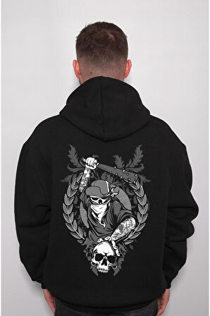 Skull Gang Beyzbol Sopası Kuru Kafa Sweatshirt Unisex Kapüşonlu Hoodie