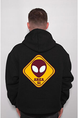 Area Meydan Uzaylı Cosmos Girilmez Sweatshirt Unisex Kapüşonlu Hoodie