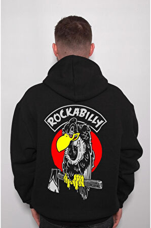 Rockabilly Akbaba Müzik Music Rock Sweatshirt Unisex Kapüşonlu Hoodie