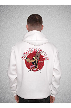 Primitive Wolf Kurt Çizgi Film Sweatshirt Unisex Kapüşonlu Hoodie