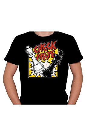 Check Mate Santranç Şahmat Piyon At Fil Tişört Unisex T-shirt