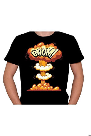 Boom Nükleer Patlama Füze Tişört Unisex T-shirt