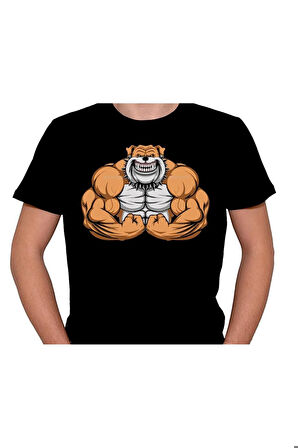 Pitbull Bulldog Gym Fitness Bodybuilding Sporcu Köpek Tişört Unisex T-shirt