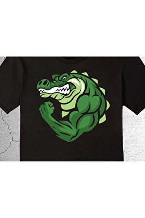 Bodybuilding Timsah Kas Sporcu Gym Fitness Tişört Çocuk T-shirt