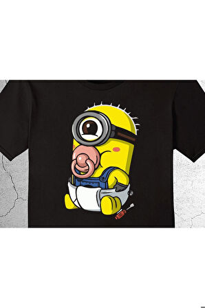 Baby Minion Bebek Minyon Muz Kraliyeti Tişört Çocuk T-shirt