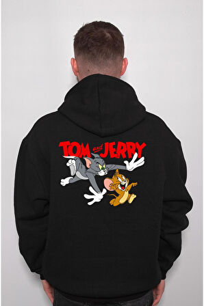 Tom And Jerry Kedi Fare Cartoon Network Sweatshirt Unisex Kapüşonlu Hoodie