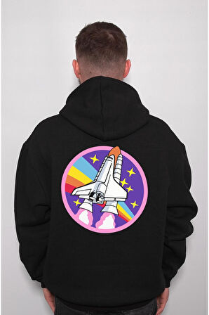 Uzay Cosmos Uzay Gemisi Space Sweatshirt Unisex Kapüşonlu Hoodie