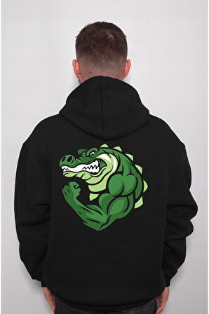Bodybuilding Timsah Kas Sporcu Gym Fitness Sweatshirt Unisex Kapüşonlu Hoodie