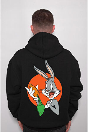 Bugs Bunny Çizgi Film Cartoon Network Sweatshirt Unisex Kapüşonlu Hoodie