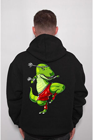 Muay Thai T-rex Dövüş Box Kick Box Sweatshirt Unisex Kapüşonlu Hoodie