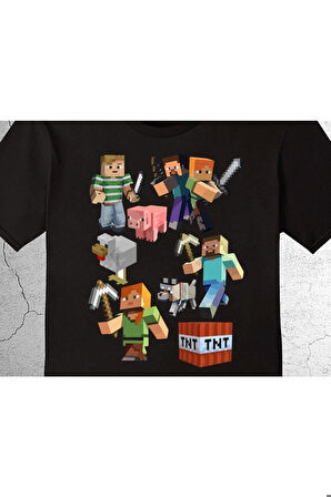 Minecraft Logo Lego Oyun Game Tişört Çocuk T-shirt