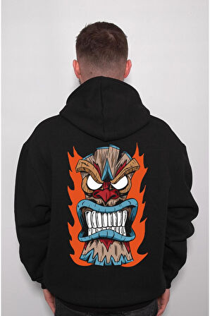Totem Kızılderili Alev Sweatshirt Unisex Kapüşonlu Hoodie
