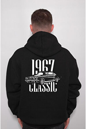 Ford Mustang 1967 Classic Car Klasik Araba Sweatshirt Unisex Kapüşonlu Hoodie