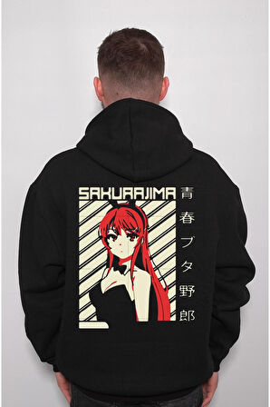 Mai Sakurajima Seishun Buta Yarou Anime Girl Sweatshirt Unisex Kapüşonlu Hoodie