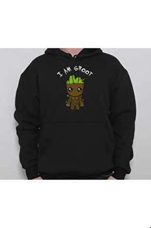 I'm Groot Ağaç Adam Avengers Galaksi Koruyucu Sweatshirt Unisex Kapüşonlu Hoodie