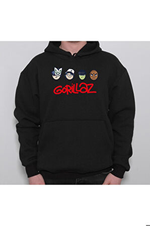 Gorillaz Rock Band Blur Damon Albarn Müzik Music Sweatshirt Unisex Kapüşonlu Hoodie