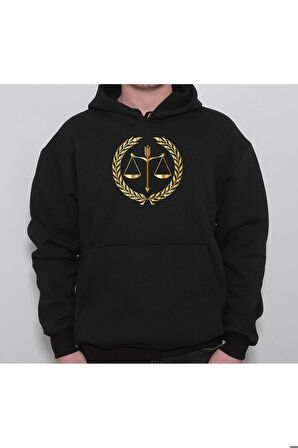 Avukat Adalet Terazi Hukuk Dava Eşitlik Sweatshirt Unisex Kapüşonlu Hoodie