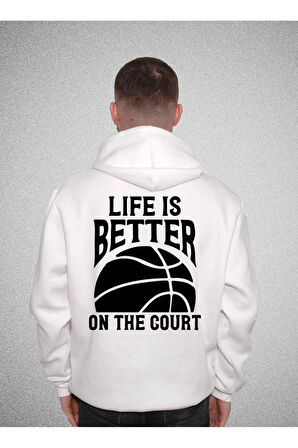 Basketbol Basketball Life Is Better Baller Sweatshirt Unisex Kapüşonlu Hoodie