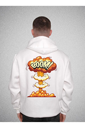 Boom Nükleer Patlama Füze Sweatshirt Unisex Kapüşonlu Hoodie