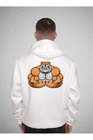 Pitbull Bulldog Gym Fitness Bodybuilding Sporcu Köpek Sweatshirt Unisex Kapüşonlu Hoodie