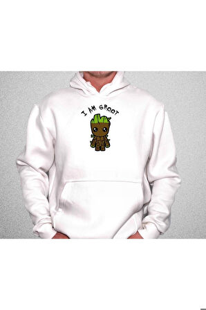I'm Groot Ağaç Adam Avengers Galaksi Koruyucu Sweatshirt Unisex Kapüşonlu Hoodie