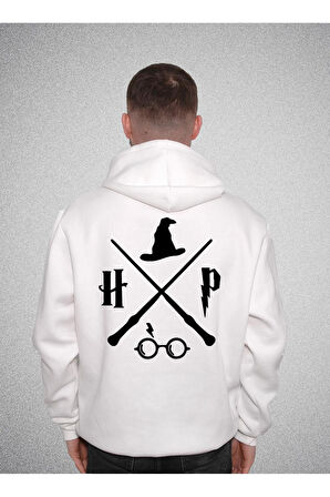 Harry Potter Büyü Asa Gözlük Sihir Hogwarts Sweatshirt Unisex Kapüşonlu Hoodie