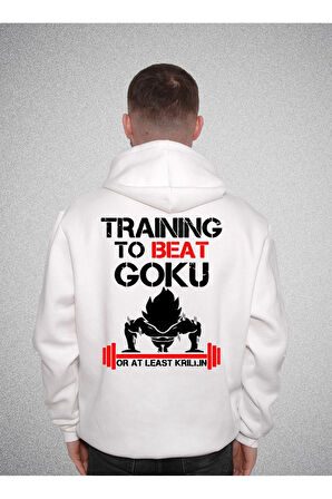 Training To Beat Goku Gym Fitness Halter Sweatshirt Unisex Kapüşonlu Hoodie