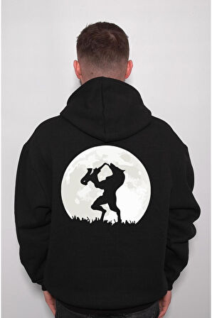 Kurt Wolf Saksafon Music Dolunay Sweatshirt Unisex Kapüşonlu Hoodie