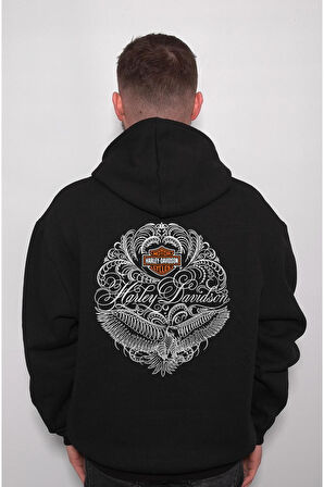 Harley Davidson Orange Bar Motorcycle Sweatshirt Unisex Kapüşonlu Hoodie