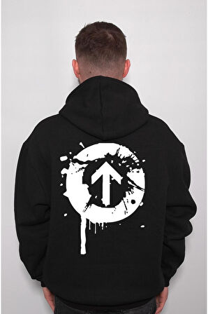 Up Down Yukarı Ok Retro Işaret Sweatshirt Unisex Kapüşonlu Hoodie