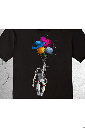 Astronot Gezegenler Space Balon Cosmos Tişört Çocuk T-shirt