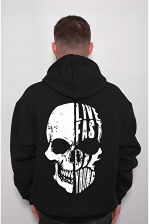 Live Fast Die Young Hızlı Yaşa Erken Öl Sweatshirt Unisex Kapüşonlu Hoodie