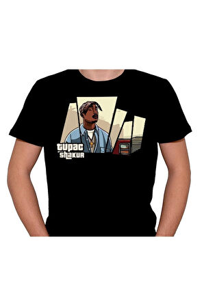 2pac Tupac Shakur Rap Rapstar Music Tişört Unisex T-shirt