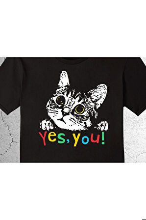 Sevimli Kedi Cute Cat Yes You Evet Sen Tişört Çocuk T-shirt
