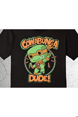 Cowabunge Dude Kaplumbağa Warior Savaşçı Tişört Çocuk T-shirt
